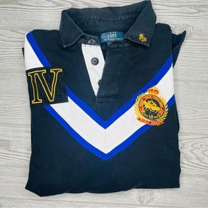 vintage polo Ralph Lauren lacrosse long sleeve collared sweatshirt xl custom fit